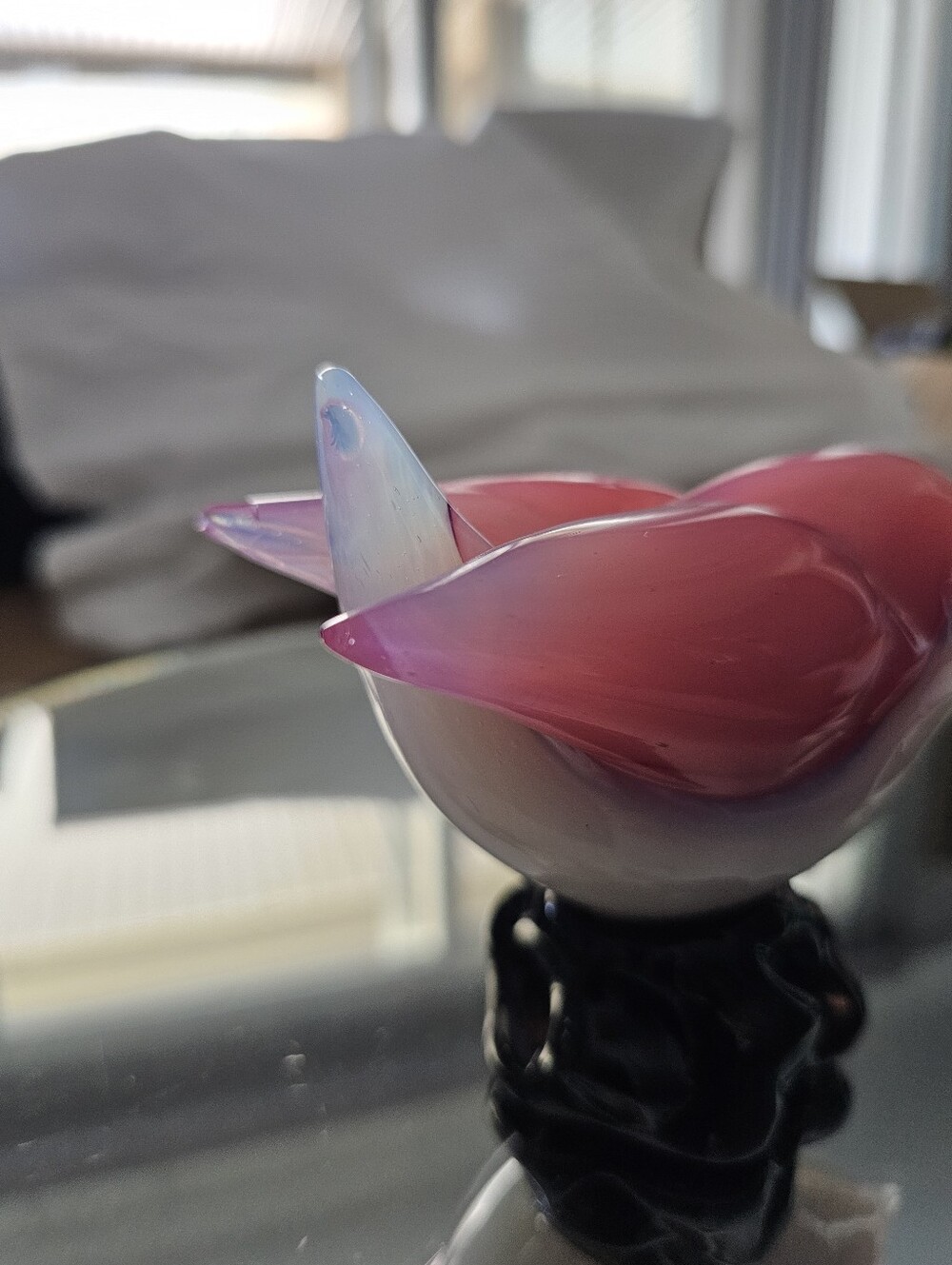 MCM Italy Murano Happy Pink Glass Bird Figurine Vintage - Picture 4 of 7